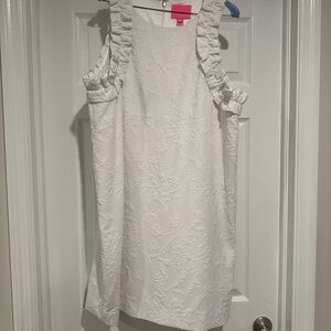 White Textured Sleeveless Dress